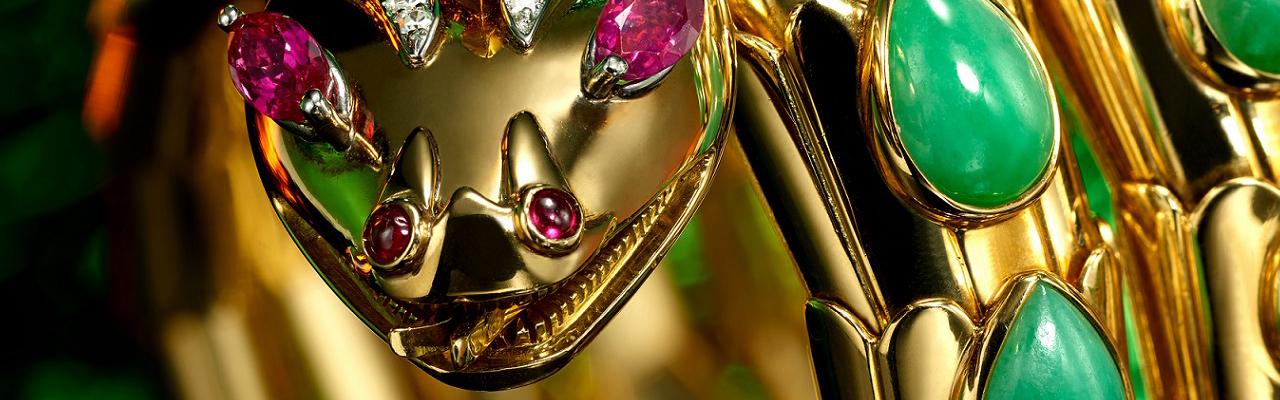 寶格麗HERITAGE典藏系列Serpenti 翡翠、紅寶石與鑽石珠寶腕錶