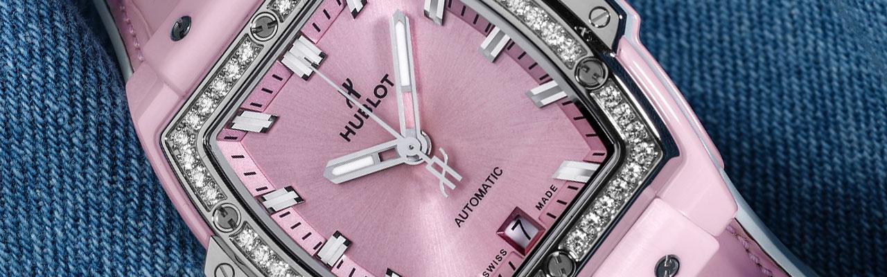 宇舶Spirit Of Big Bang 鈦金屬粉紅陶瓷鑲鑽腕錶