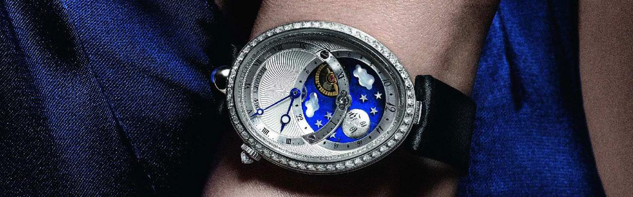 寶璣REINE DE NAPLES  8999日月星辰滿天星白K金鑽錶