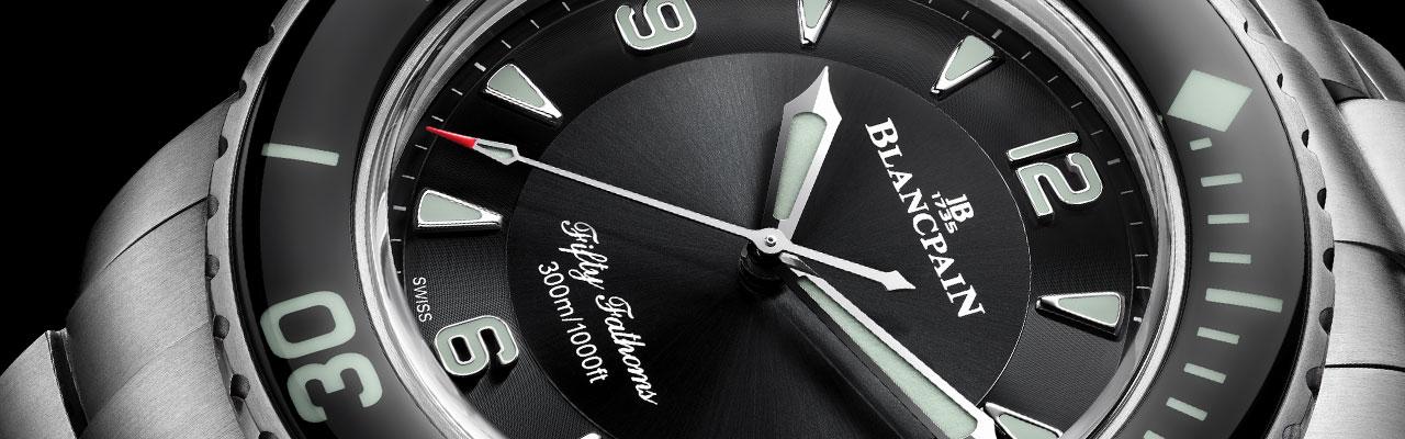 寶珀五十噚自動腕錶鈦金屬鍊帶款