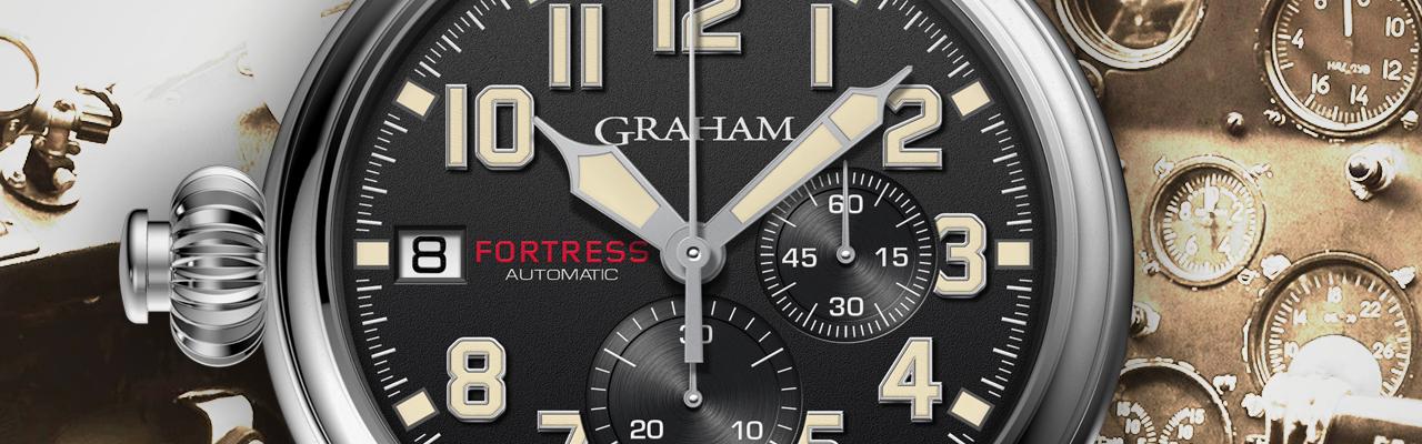 格林漢GRAHAM堡壘Fortress單按把計時限量腕錶 計時碼錶