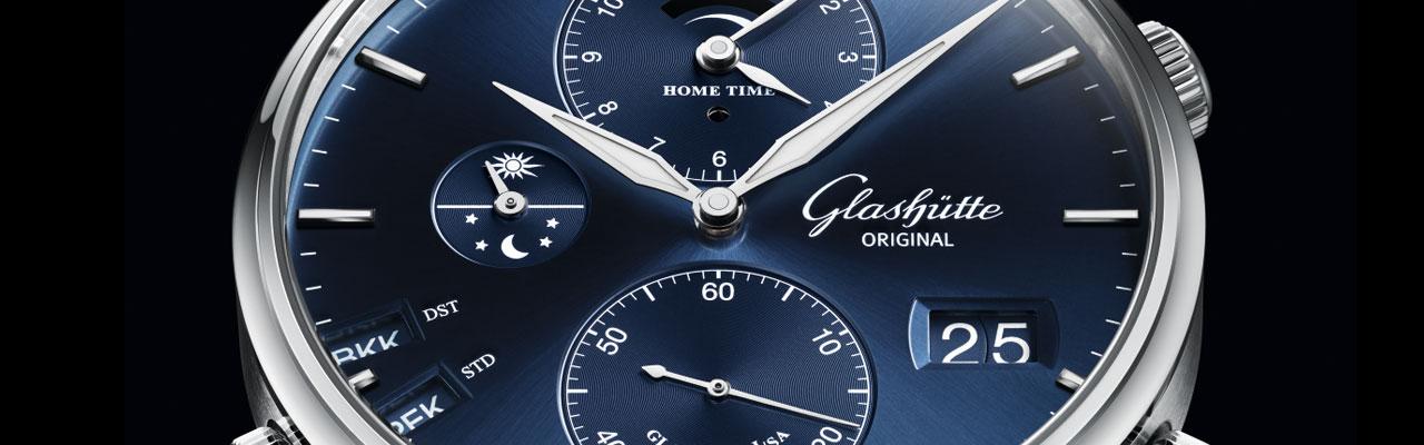 格拉蘇蒂原創GLASHÜTTE ORIGINAL午夜藍參議員世界時間腕錶 高識別度第二地時間