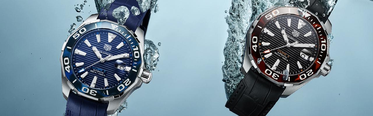 泰格豪雅TAG HEUER Aquaracer系列藍色玳瑁紋自動腕錶 泰格豪雅TAG HEUER Aquaracer棕色玳瑁紋自動腕錶