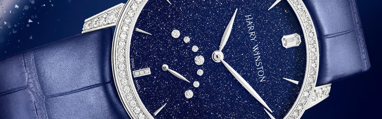 海瑞溫斯頓靜夜Midnight系列逆跳功能自動腕錶