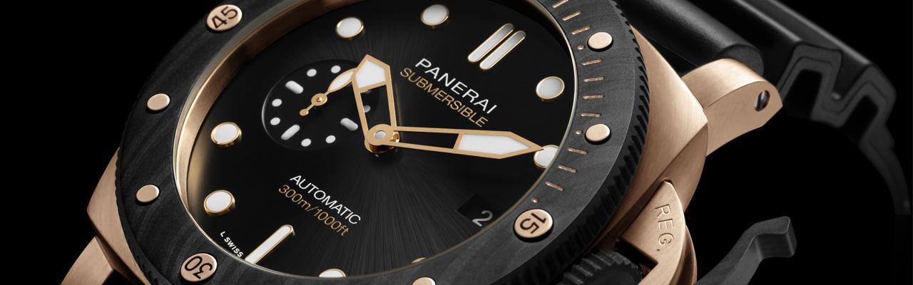 沛納海PANERAI  Submersible Goldtech Orocarbo紅金碳纖維潛水錶 PAM01070