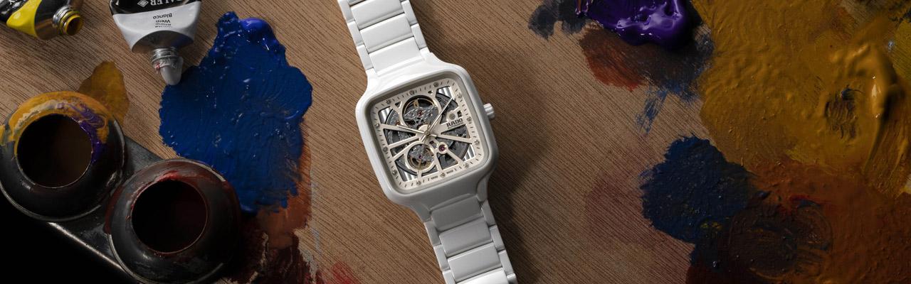 雷達表RADO True Square真我系列方形電漿高科技陶瓷鏤空自動腕錶