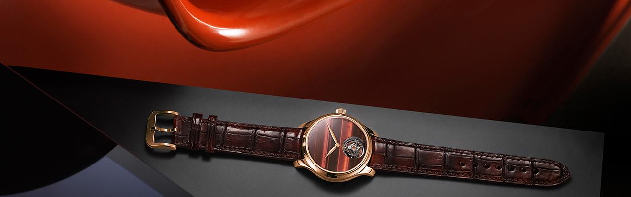 亨利慕時勇創者陀飛輪虎眼石概念腕錶 虎眼石映射光芒漩渦 