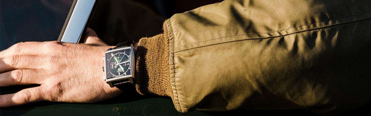 泰格豪雅綠錶面Monaco計時碼錶 禮讚摩納哥古董車大獎賽