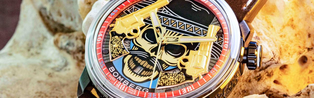 BOMBERG BB-01雙槍骷髏自動大三針腕錶 搶眼視覺焦點