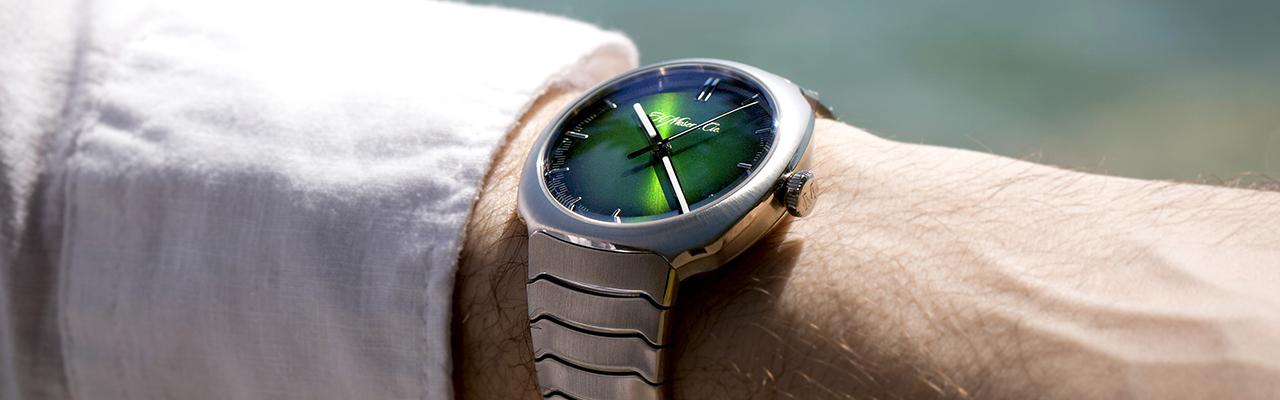 亨利慕時疾速者大三針腕錶 巧妙一體式不鏽鋼材質 