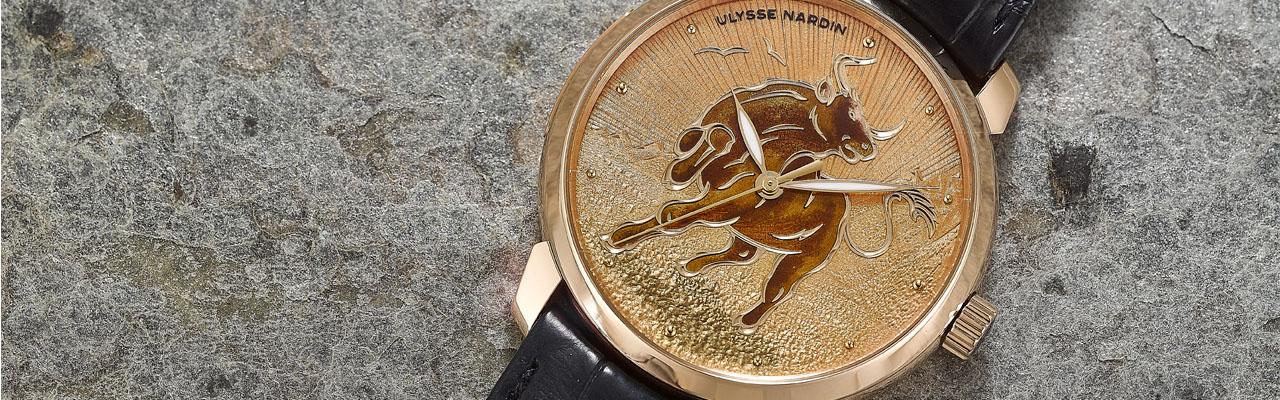 金雕琺瑯吉祥金牛 ULYSSE NARDIN鎏金系列金牛生肖腕錶