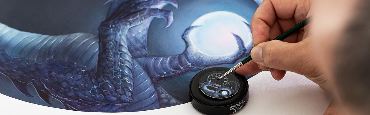 《魔戒》藝術指導出手  雅克德羅 x John Howe微繪龍時分小針盤腕錶 