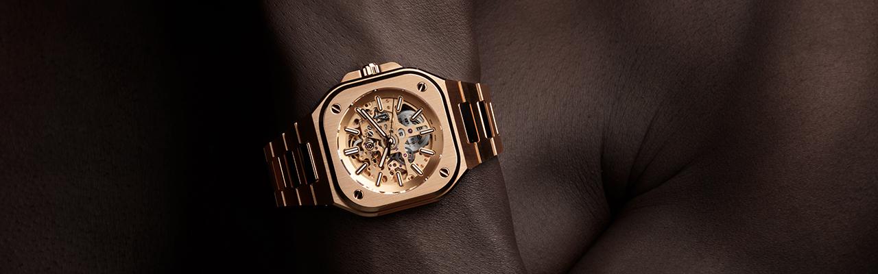 BELL & ROSS BR05鏤空玫瑰金腕錶