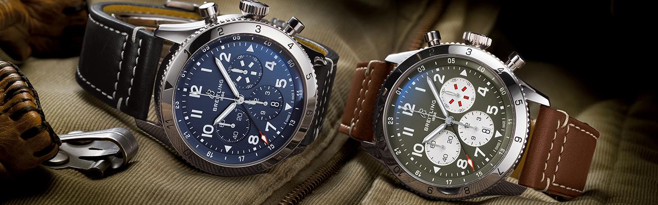 百年靈BREITLING Super AVI航空兩地時間計時腕錶