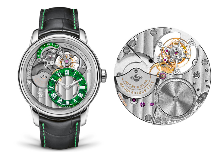 舒瓦茨Schwarz Etienne Petite Seconds Retrograde逆跳秒針飛⾏陀飛輪腕錶