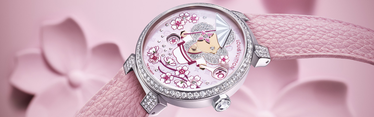 路易威登 Tambour Slim Vivienne 跳時腕錶