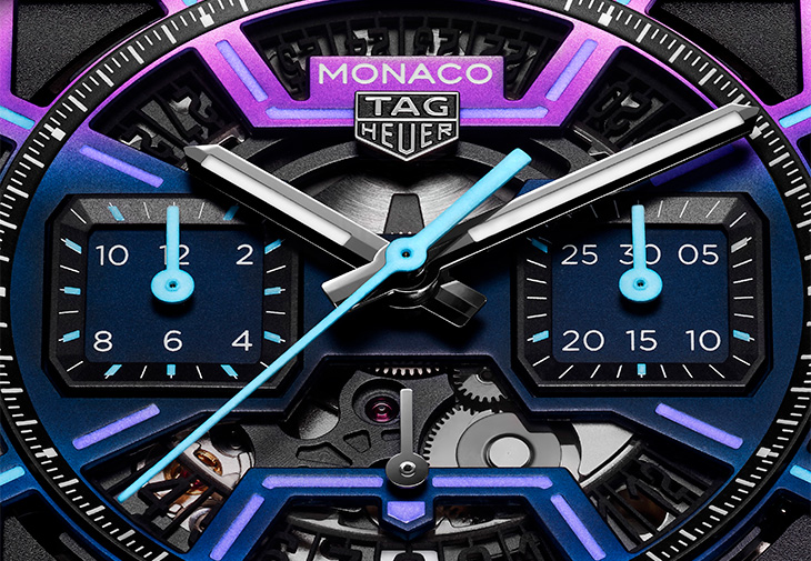TAG Heuer泰格豪雅Monaco鏤空計時腕錶電光紫限量版