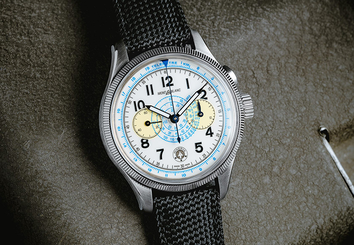 萬寶龍MONTBLANC 1858 Minerva單按把計時腕錶「Blue Arrow」P.05 for Collective