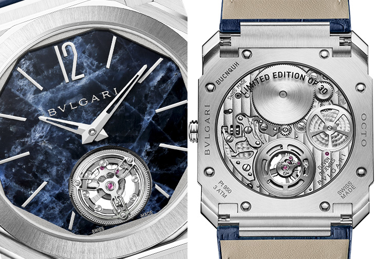 BVLGAR寶格麗IOcto Finissimo Marble Tourbillon 夜藍色大理石面盤超薄陀飛輪腕錶