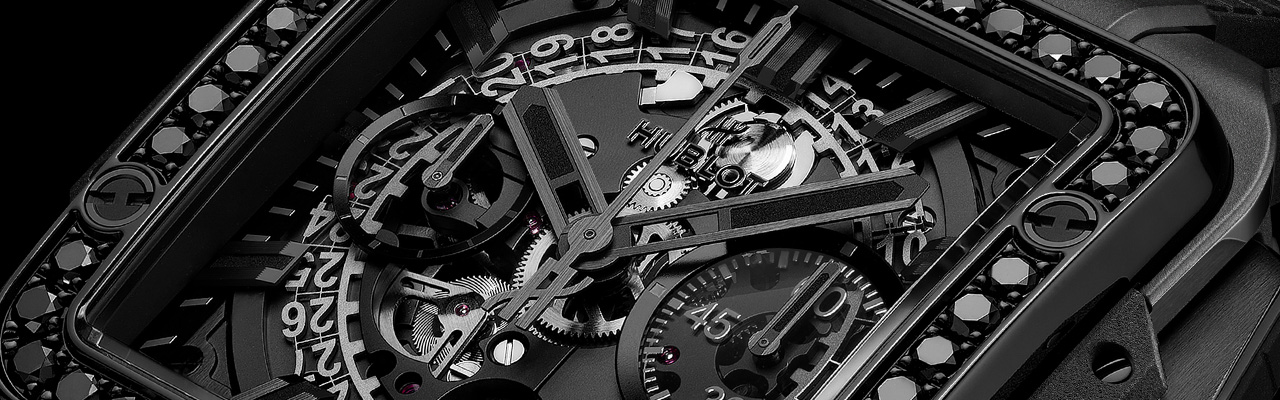 HUBLOT宇舶Square Bang Unico極致黑計時鑽腕錶