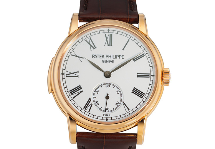 百達翡麗18K紅金自動上弦三問腕錶