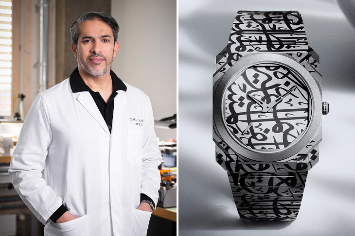 以阿拉伯書法藝術紋身／寶格麗Mattar Bin Lahej x Octo Finissimo 限量版超薄聯名腕錶