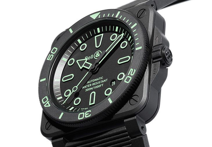 BELL & ROSS柏萊士BR-03 diver Lum Outline夜光腕錶