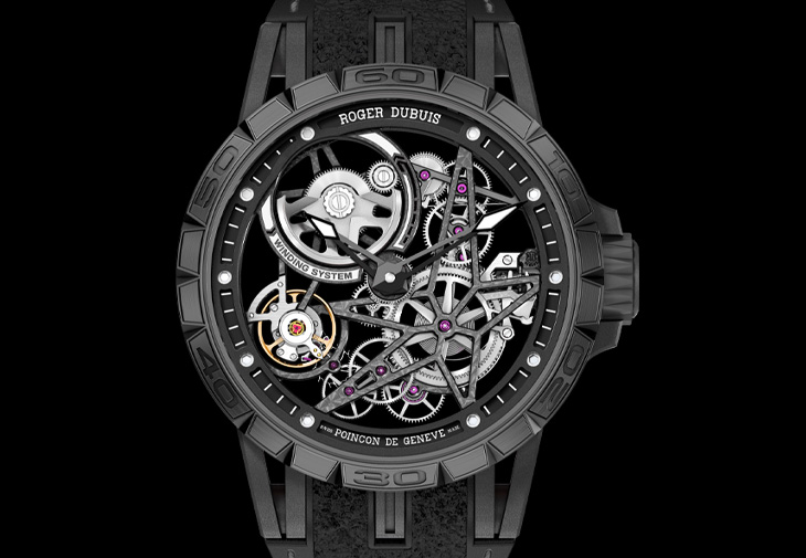 羅杰杜彼ROGER DUBUIS Excalibur Spider Pirelli Black DLC Titanium 45mm