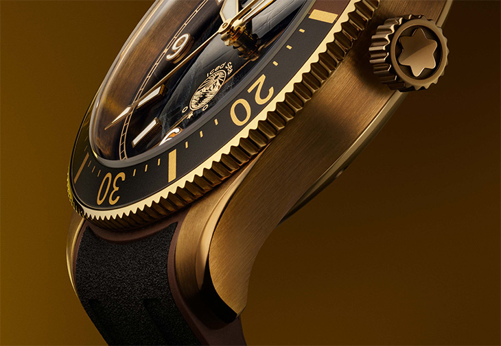 MONTBLANC萬寶龍Iced Sea系列日期顯示自動腕錶古銅款