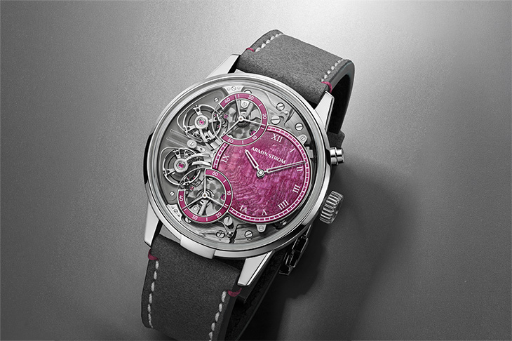 天然紅寶石面盤／ARMIN STROM Mirrored Force Resonance Ruby共振腕錶