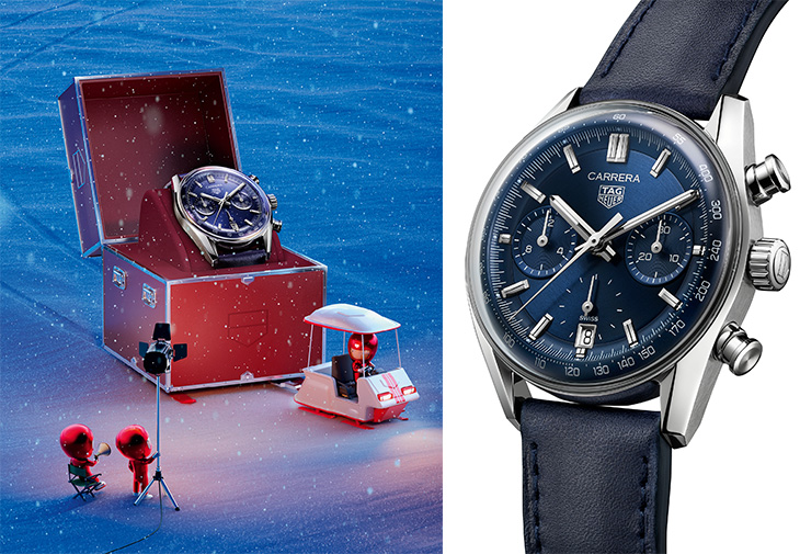 泰格豪雅TAG HEUER Carrera Glassbox拱形計時腕錶藍面款