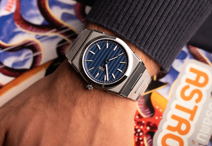 LOUIS ERARD 2340鈦鋼一體式鍊帶腕錶