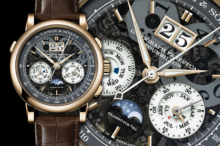 超複雜的夜間指示利器 ／朗格Datograph Perpetual Tourbillon Honeygold “Lumen”  -- 全透視萬年曆特集三