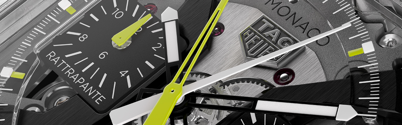 泰格豪雅TAG Heuer Monaco前衛鈦金屬雙追針計時腕錶