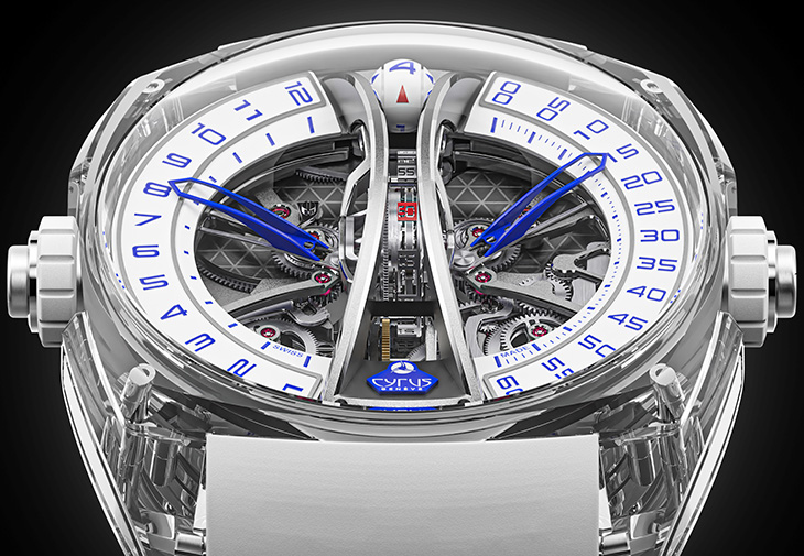 CYRUS賽瑞錶Klepcys Vertical Tourbillon Sapphire Blue垂直鏤空藍寶石水晶陀飛輪腕錶
