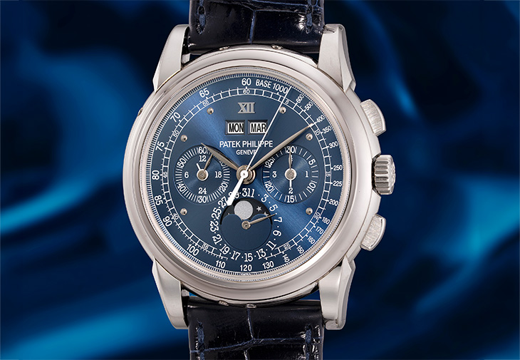 PATEK PHILIPPE百達翡麗鉑金計時萬年曆腕錶