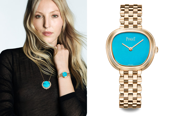 黃金與土耳其石的靜謐美學   伯爵錶全新Sixtie系列與Essentia珠寶錶