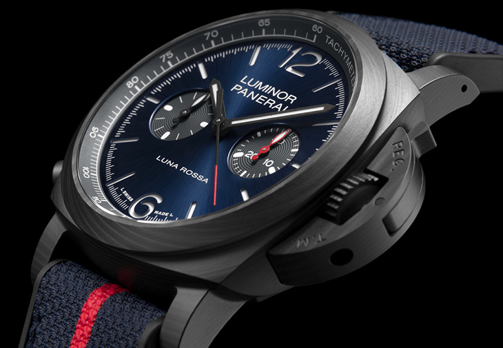 沛納海PANERAI Luminor Chrono Carbotech™ Luna Rossa碳纖維計時腕錶