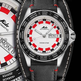 1970年代復古風／MIDO Ocean Star Worldtimer世界時區腕錶