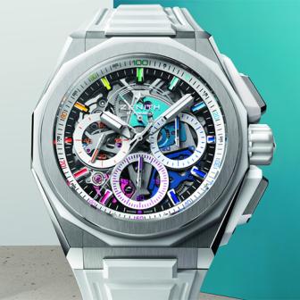 嶄新色彩的新樣貌／ZENITH Defy挑戰天際線玫瑰金陀飛輪、Defy Extreme Chroma挑戰極限炫彩腕錶