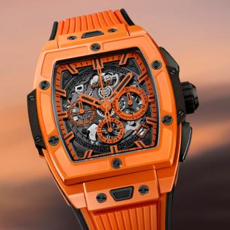 以高能量色彩語言展現未來感光譜／HUBLOT Spirit Of Big Bang 亮彩橘陶瓷計時碼錶