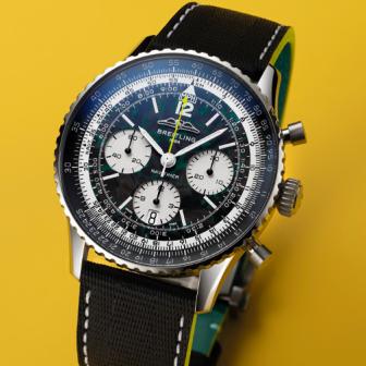 百年靈 x Aston Martin重返F1／BREITLING Navitimer B01 Chronograph 43 Aston Martin Aramco Formula One Team聯名腕錶