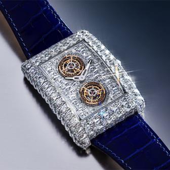 80克拉專利Angel Cut鑽石／JACOB & CO. Billionaire雙陀飛輪腕錶