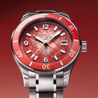 以夏天日落為靈感／MONTBLANC Iced Sea系列日期顯示自動零氧腕錶限量版300