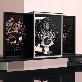 以琺瑯工藝展現櫻花之美／積家Atmos Régulateur 「Cherry Blossom」櫻花規範指針空氣鐘 -- 桌鐘座鐘懷錶特集四