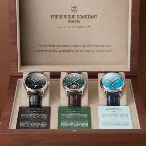 康斯登以三種天然礦石打造「The Elements Collection」2026 年限量版腕錶套組