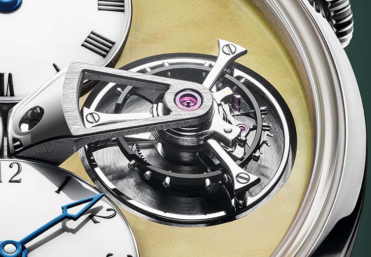 亞諾錶ARNOLD & SON雙陀飛輪兩地時間琥珀腕錶