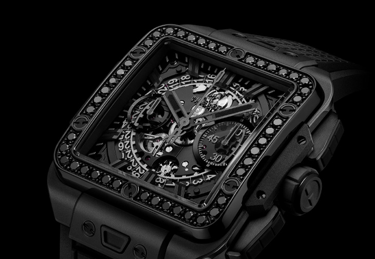 HUBLOT宇舶Square Bang Unico極致黑計時鑽腕錶