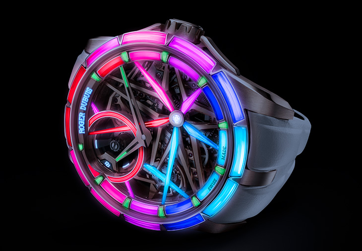 羅杰杜彼ROGER DUBUIS Excalibur Blacklight Spin-Stone Monobalancier王者系列夜光單擺輪腕錶