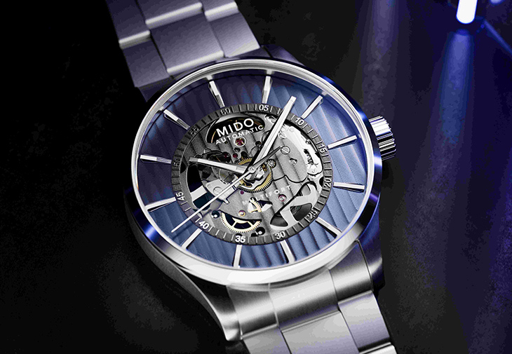 MIDO瑞士美度表Multifort Skeleton Vertigo Blue先鋒系列鏤空腕錶